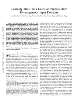 Learning Multi-Task Gaussian Process Over Heterogeneous Input Domains