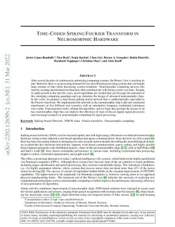 Time-coded Spiking Fourier Transform in Neuromorphic Hardware