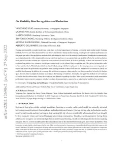 On Modality Bias Recognition and Reduction