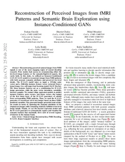 Reconstruction of Perceived Images from fMRI Patterns and Semantic Brain
  Exploration using Instance-Conditioned GANs