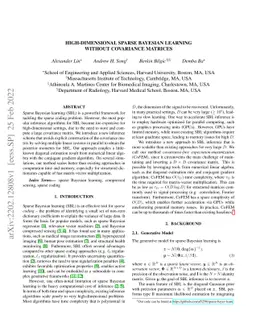 High-Dimensional Sparse Bayesian Learning without Covariance Matrices