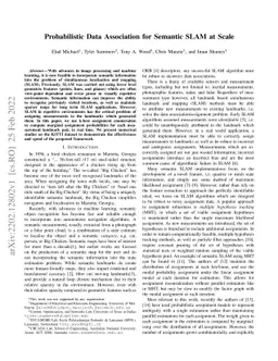 Probabilistic Data Association for Semantic SLAM at Scale