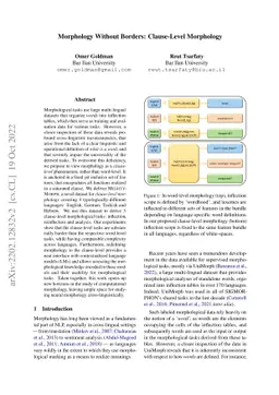 Morphology Without Borders: Clause-Level Morphology