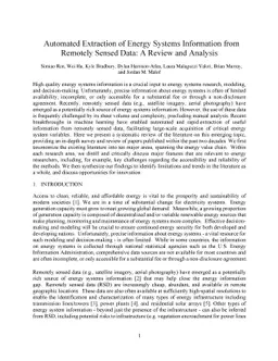 Automated Extraction of Energy Systems Information from Remotely Sensed
  Data: A Review and Analysis