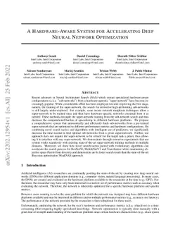 A Hardware-Aware System for Accelerating Deep Neural Network
  Optimization