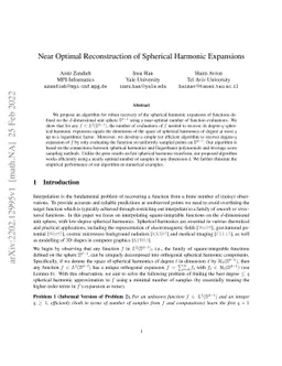 Near Optimal Reconstruction of Spherical Harmonic Expansions