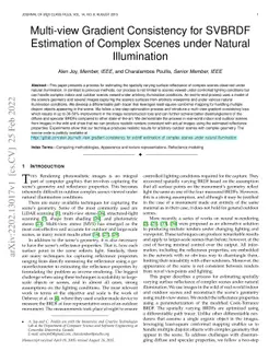 Multi-view Gradient Consistency for SVBRDF Estimation of Complex Scenes
  under Natural Illumination