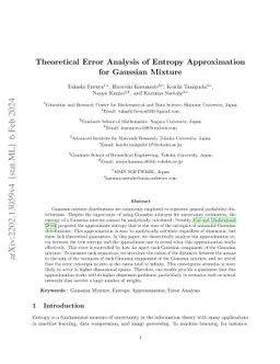 Theoretical Error Analysis of Entropy Approximation for Gaussian Mixture