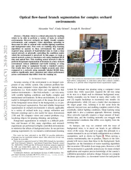 Optical flow-based branch segmentation for complex orchard environments