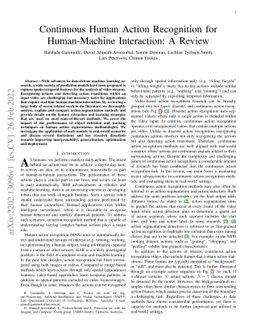 Continuous Human Action Recognition for Human-Machine Interaction: A
  Review