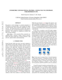 Symmetric Convolutional Filters: A Novel Way to Constrain Parameters in
  CNN