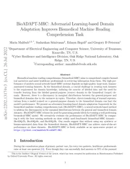 BioADAPT-MRC: Adversarial Learning-based Domain Adaptation Improves
  Biomedical Machine Reading Comprehension Task