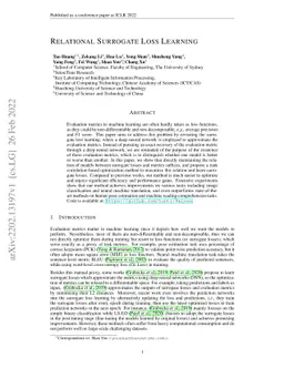 Relational Surrogate Loss Learning