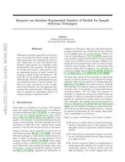 Dropout can Simulate Exponential Number of Models for Sample Selection
  Techniques