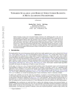 Towards Scalable and Robust Structured Bandits: A Meta-Learning
  Framework