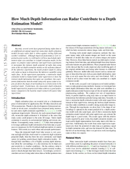 How Much Depth Information can Radar Contribute to a Depth Estimation
  Model?