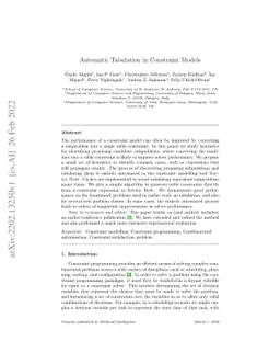 TabID: Automatic Identification and Tabulation of Subproblems in Constraint Models