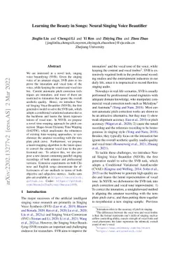 Learning the Beauty in Songs: Neural Singing Voice Beautifier