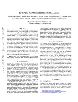 ICASSP 2022 Deep Noise Suppression Challenge