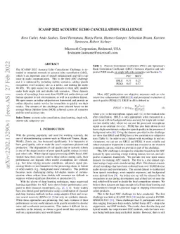 ICASSP 2022 Acoustic Echo Cancellation Challenge