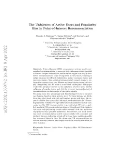The Unfairness of Active Users and Popularity Bias in Point-of-Interest
  Recommendation