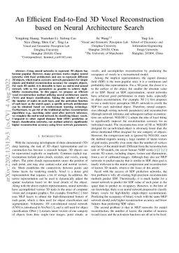 An Efficient End-to-End 3D Voxel Reconstruction based on Neural
  Architecture Search
