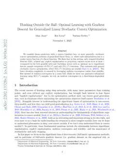 Thinking Outside the Ball: Optimal Learning with Gradient Descent for
  Generalized Linear Stochastic Convex Optimization