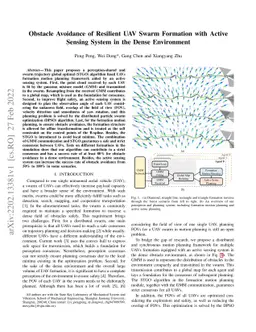 Obstacle Avoidance of Resilient UAV Swarm Formation with Active Sensing
  System in the Dense Environment