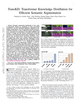 TransKD: Transformer Knowledge Distillation for Efficient Semantic
  Segmentation