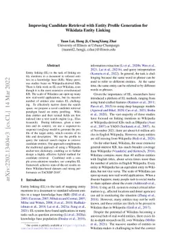 Improving Candidate Retrieval with Entity Profile Generation for
  Wikidata Entity Linking
