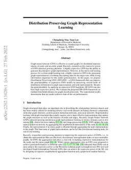 Distribution Preserving Graph Representation Learning