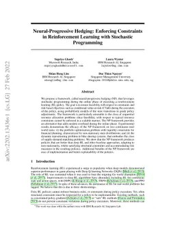 Neural-Progressive Hedging: Enforcing Constraints in Reinforcement
  Learning with Stochastic Programming