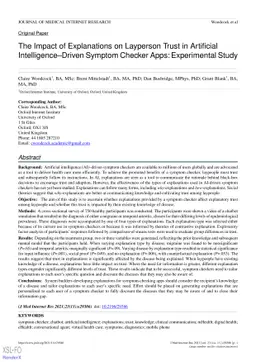 The Impact of Explanations on Layperson Trust in Artificial
  Intelligence-Driven Symptom Checker Apps: Experimental Study