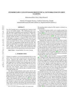 Interpretable Concept-based Prototypical Networks for Few-Shot Learning