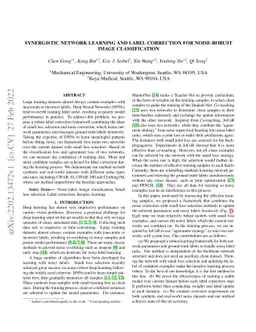 Synergistic Network Learning and Label Correction for Noise-robust Image
  Classification