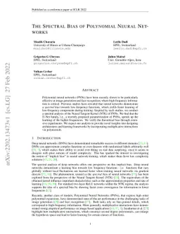 The Spectral Bias of Polynomial Neural Networks