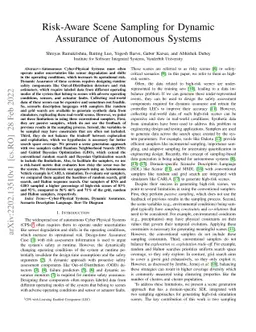 Risk-Aware Scene Sampling for Dynamic Assurance of Autonomous Systems