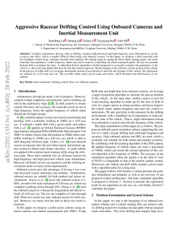 Aggressive Racecar Drifting Control Using Onboard Cameras and Inertial
  Measurement Unit