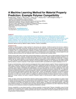 A Machine Learning Method for Material Property Prediction: Example
  Polymer Compatibility