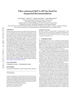Filter-enhanced MLP is All You Need for Sequential Recommendation