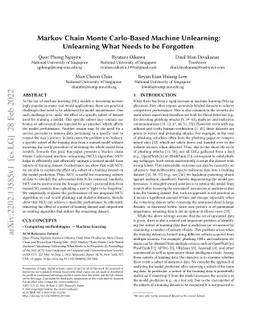 Markov Chain Monte Carlo-Based Machine Unlearning: Unlearning What Needs
  to be Forgotten