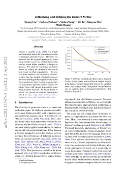 Rethinking and Refining the Distinct Metric