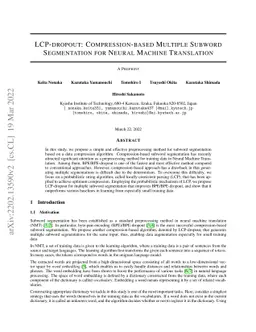 LCP-dropout: Compression-based Multiple Subword Segmentation for Neural
  Machine Translation