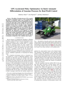 GPU-Accelerated Policy Optimization via Batch Automatic Differentiation
  of Gaussian Processes for Real-World Control