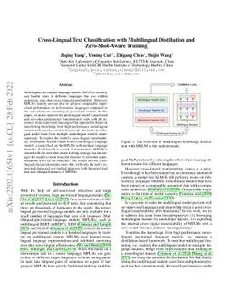 Cross-Lingual Text Classification with Multilingual Distillation and
  Zero-Shot-Aware Training