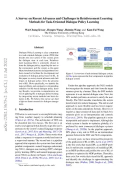 A Survey on Recent Advances and Challenges in Reinforcement Learning
  Methods for Task-Oriented Dialogue Policy Learning