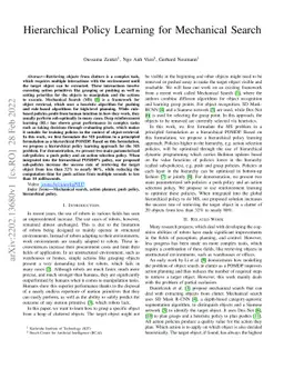 Hierarchical Policy Learning for Mechanical Search