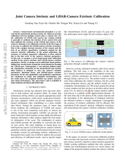 Joint Camera Intrinsic and LiDAR-Camera Extrinsic Calibration