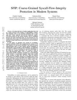 SFIP: Coarse-Grained Syscall-Flow-Integrity Protection in Modern Systems