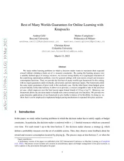 Best of Many Worlds Guarantees for Online Learning with Knapsacks